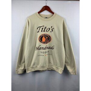 Women’s Gildan Beige Tito’s Graphic Design Sweater Size L